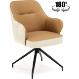 K527 brown&amp;beige swivel chair with eco-leather Halmar