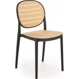 K529 black&amp;natural boho plastic chair Halmar