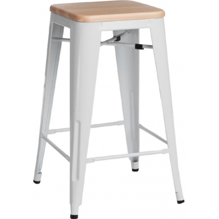 Paris 75 Wood natural&amp;white scandinavian bar stool D2.Design