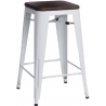 Paris 75 Wood walnut&amp;white metal bar stool D2.Design