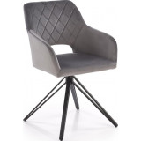 K535 grey velvet swivel chair Halmar