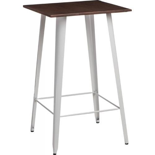 Paris Wood 60x60 white&amp;walnut square bar table D2.Design
