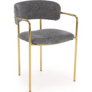 K537 grey upholstered chair with gold legs Halmar