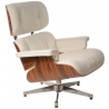 Vip Rosewood white leather swivel armchair D2.Design