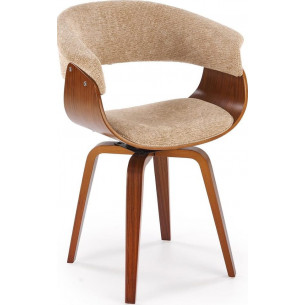 K545 beige&amp;walnut wooden upholstered chair Halmar