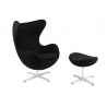 Jajo Cashmere black swivel armchair with footrest D2.Design