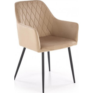 K558 beige velvet chair with armrests Halmar