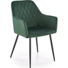 K558 dark green velvet chair with armrests Halmar