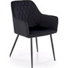 K558 black velvet chair with armrests Halmar