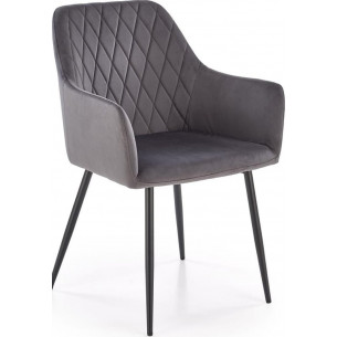 K558 grey velvet chair with armrests Halmar