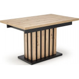 Lamello 160-210x90cm oak artisan&amp;black extendable table on one leg Halmar