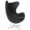 Designerski Fotel skórzany Jajo Chair Leather Czarny D2.Design do salonu i sypialni.
