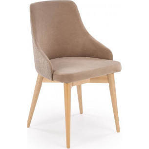 Malaga beige&amp;beech upholstered swivel chair Halmar