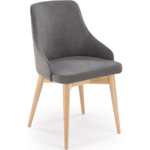 Malaga grey&amp;beech upholstered swivel chair Halmar