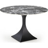 Manuel 120cm black marble&amp;black round table with one leg Halmar