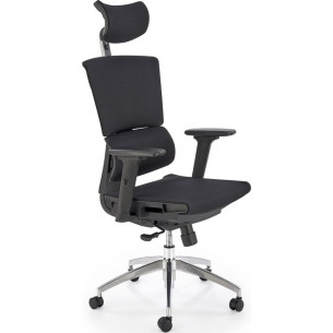 Marcus black office chair with adjustable armrests and headrest Halmar