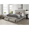 Marisol 160x200cm beige bed with drawers and quilted headboard Halmar
