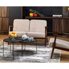 Milano 120cm walnut&amp;beige prl&amp;vintage 2-seater sofa Halmar