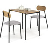 Nando natural&amp;black set table + 2 chairs Halmar