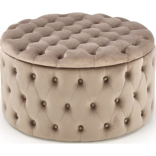 Nunez 70cm beige quilted ottoman with storage Halmar