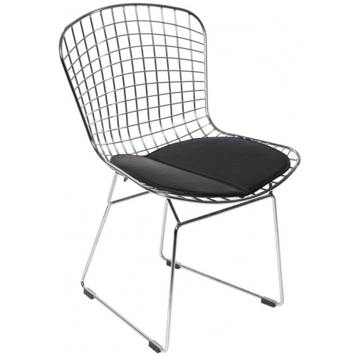 Designerskie Krzesło druciane Harry insp. Diamond Chair Chrom/Czarny D2.Design do jadalni, salonu i kuchni.