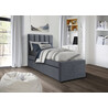 Russo 90cm ash gray upholstered bed with pull-out mattress Halmar