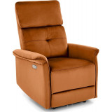Semir velvet cinnamon electrically reclining armchair with usb Halmar