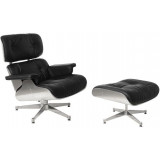 VIP Alu black leather swivel armchair with footrest D2.Design VIP Alu black leather swivel armchair with footrest D2.Design