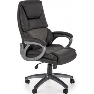 Steven black&amp;grey office chair made of eco-leather Halmar