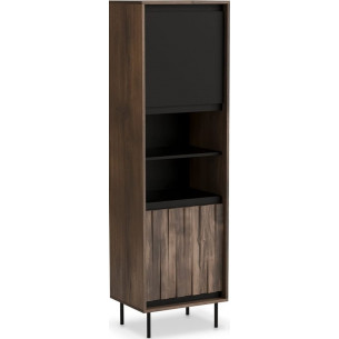 Swing 179x53x40cm walnut&amp;black standing unit shelf Halmar