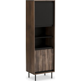 Swing 179x53x40cm walnut&amp;black standing unit shelf Halmar