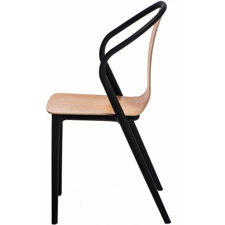 Designerskie Krzesło drewniane z podłokietnikami Bella Wood Czarne D2.Design do jadalni i salonu.