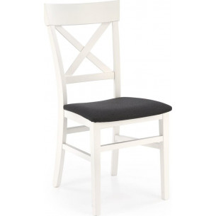 Tutti II white&amp;inari 95 wooden chair with upholstered seat Halmar