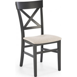 Tutti II black&amp;inari 22 wooden chair with upholstered seat Halmar