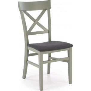 Tutti II gray-green&amp;inari 95 wooden chair with upholstered seat Halmar