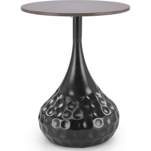 Verde 40cm black marble&amp;white round side table Halmar