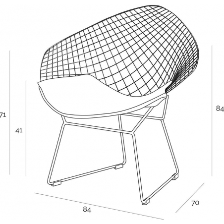 Designerskie Krzesło druciane Harry Arm Black Czarne D2.Design do jadalni, salonu i kuchni.