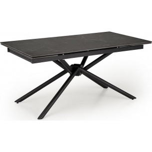 Vitorino 160x90cm black marble&amp;black extendable table Halmar