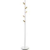 W66 177cm white&amp;natural scandinavian standing coat rack Halmar