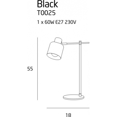 Black black industrial desk lamp MaxLight