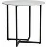 Alto 80cm white marble effect&amp;black round table Signal