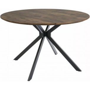 Aster 120cm walnut vintage&amp;matte black round loft table Signal