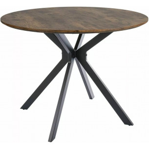 Aster 100cm walnut vintage&amp;matte black round loft table Signal