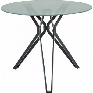 Colt 90cm transparent&amp;matte black glass round table Signal