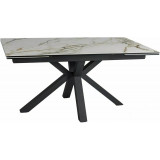 Stół rozkładany z ceramicznym blatem Columbus 160-240x90cm biały amber bianco / czarny Signal