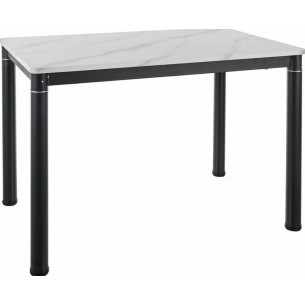 Damar 110x70cm white marble effect&amp;black matte rectangular table Signal