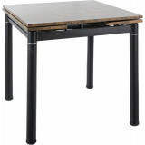 Gd082 80-131x80cm walnut vintage&amp;black matte square extendable table Signal