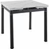 Gd082 80-131x80cm white marble effect&amp;black matte square extendable table Signal