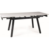 Stół rozkładany ceramiczny John 150-210x90cm biały efekt marmuru / czarny Signal