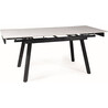 Stół rozkładany ceramiczny John 150-210x90cm biały efekt marmuru / czarny Signal